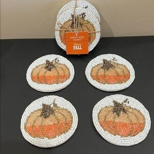 Embellished Homes | Pumpkin Beaded Coasters (4) 🍂